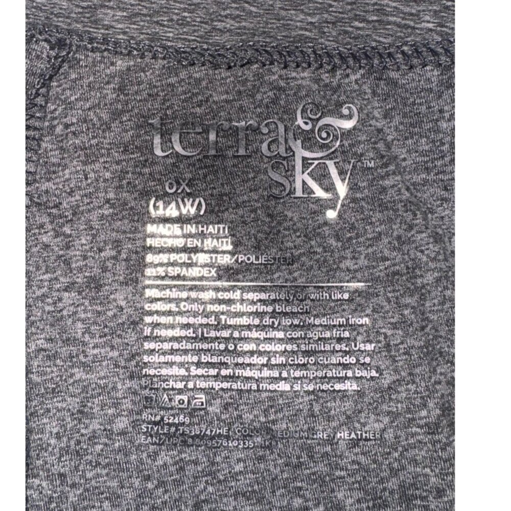 Terra & Sky Womens Heather Gray Leggings Size 14W - Picture 3 of 8